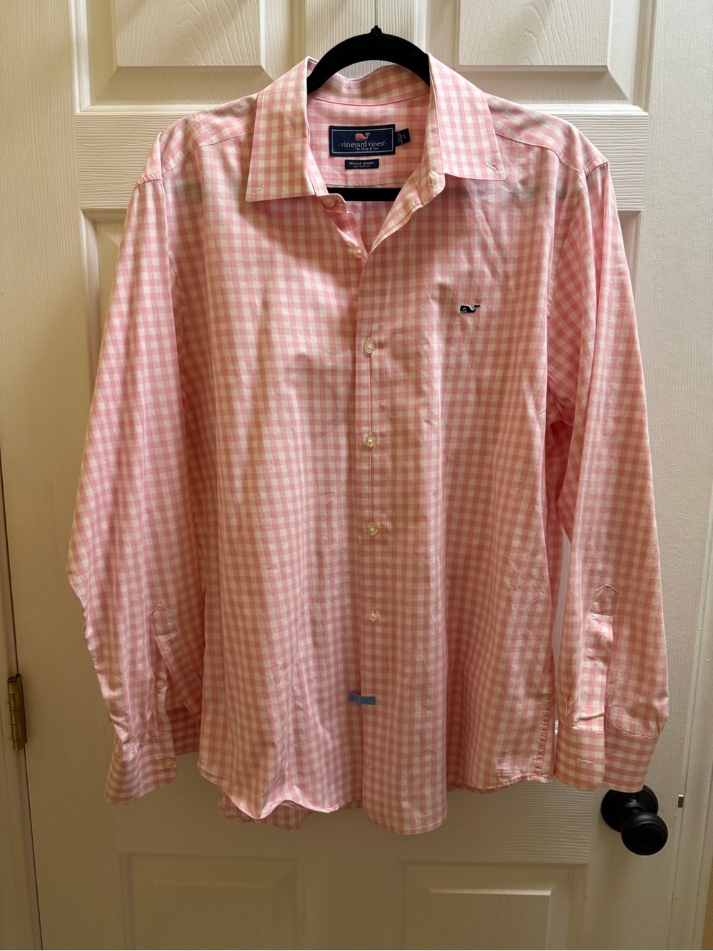 Vineyard Vines Pink Gingham Long-Sleeve Button Down